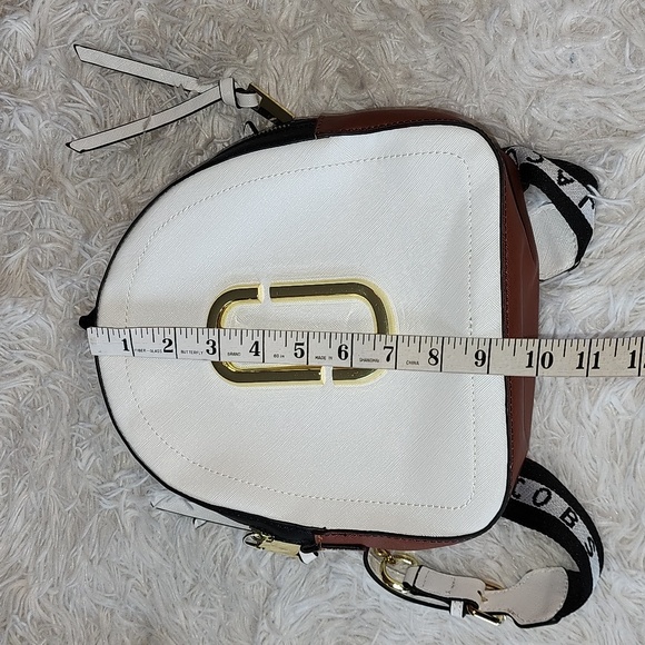 Marc Jacobs White and Black Logo Strap Mini Backpack - Picture 3 of 12